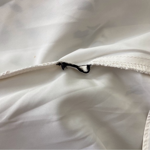 Sam Edelman dress woven chiffon peplum black white contemporary wide sleeves - Picture 6 of 13